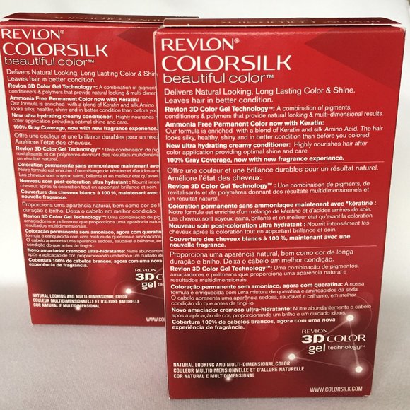 (Lot of 2) Revlon Colorsilk Beautiful Color 3D Color+Shine No Ammonia #10 Black - Picture 3 of 5